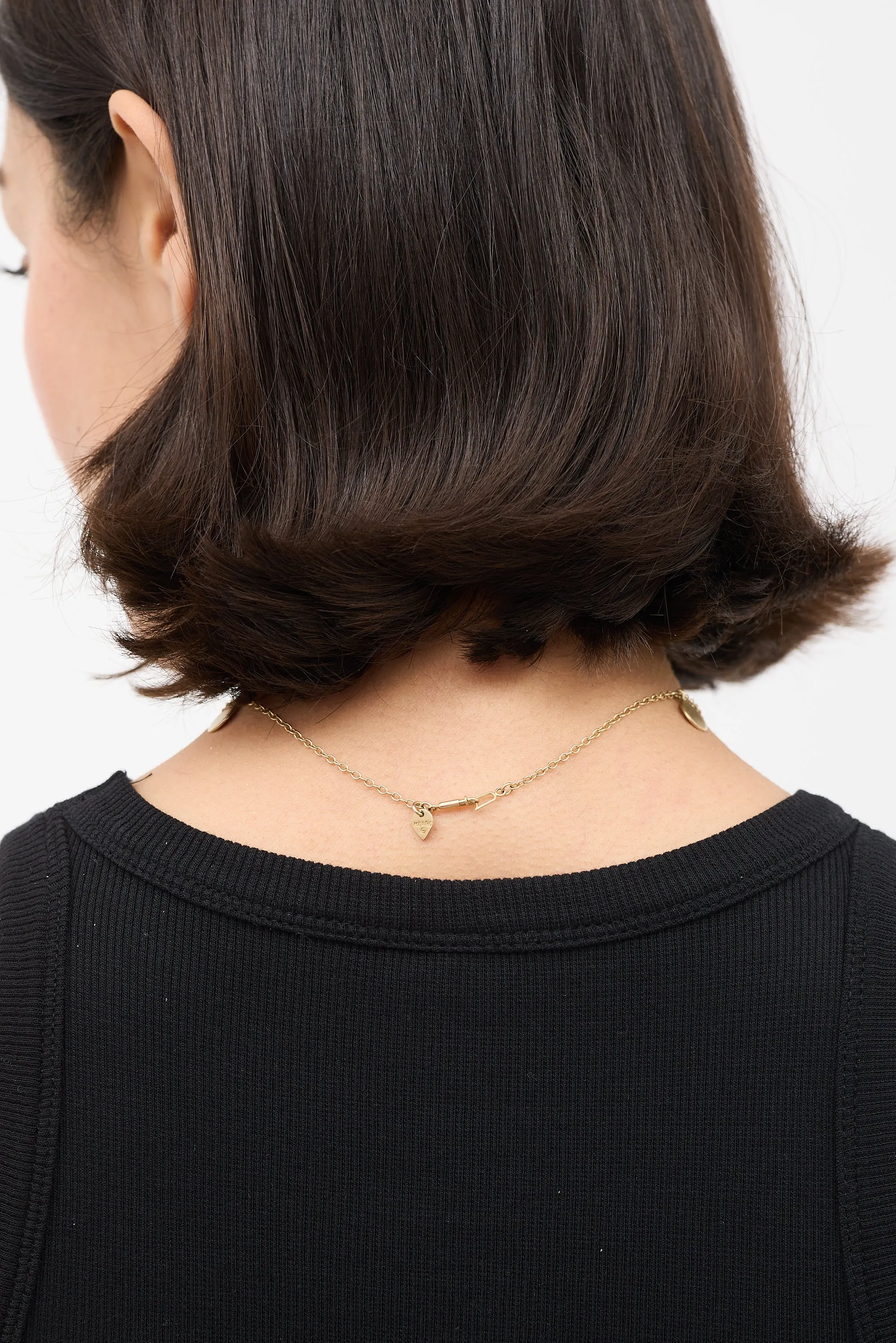 10K Gold Multi Discs Pendant Necklace