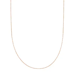 14k Rose Gold Rope Chain Necklace, 0.8mm, 18"