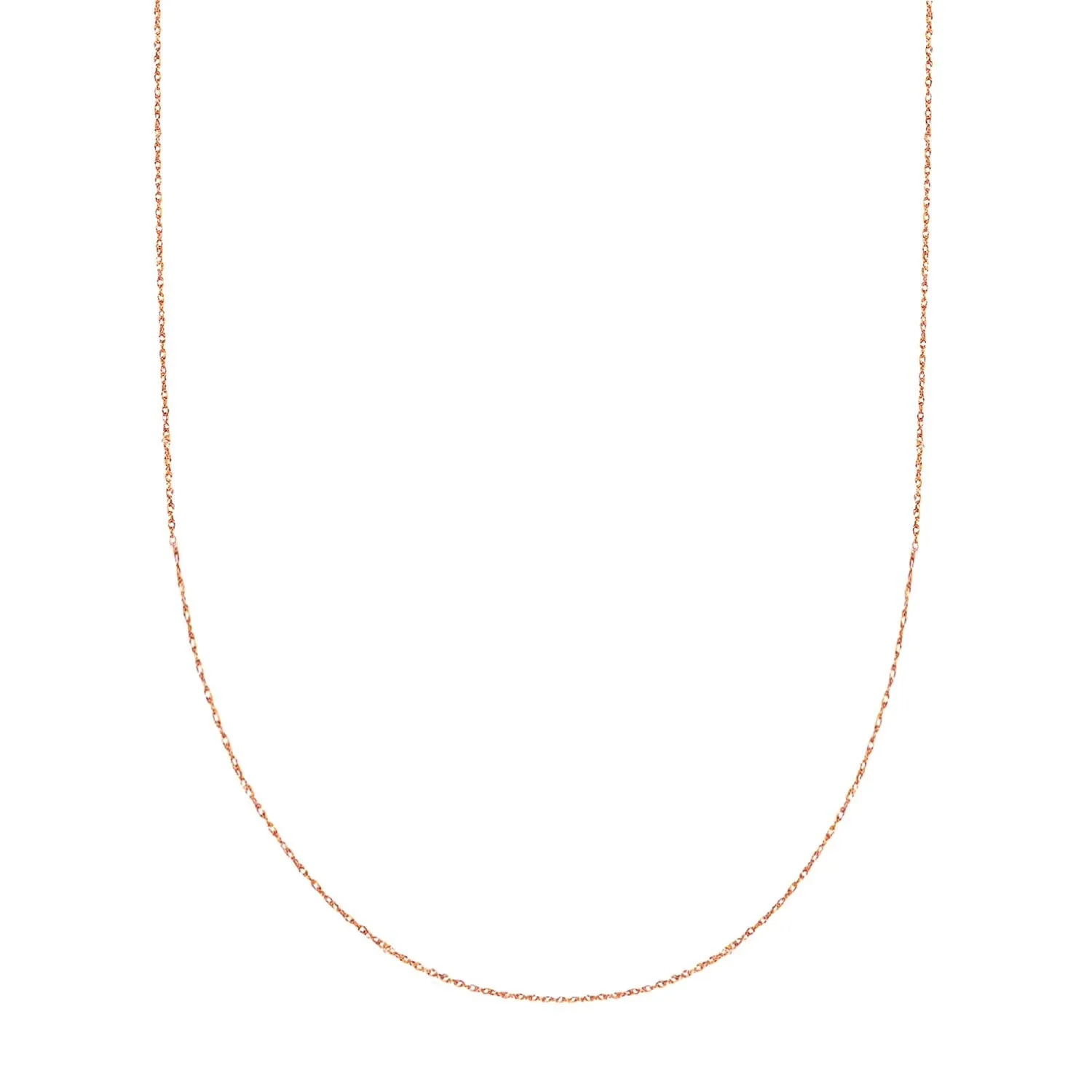 14k Rose Gold Rope Chain Necklace, 0.8mm, 18"