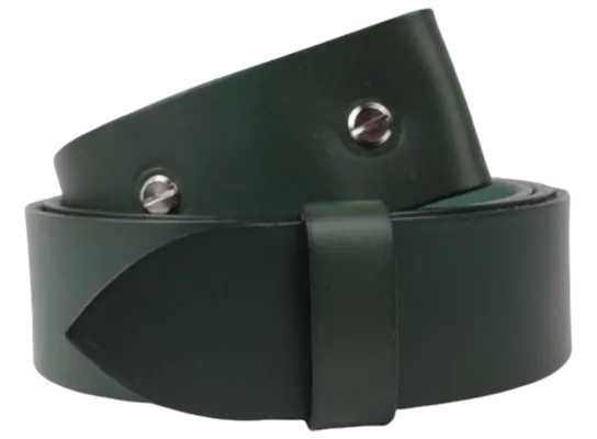 1.75 Inch (45mm) Green Belt Strap for Removable Buckles Chicago Screws