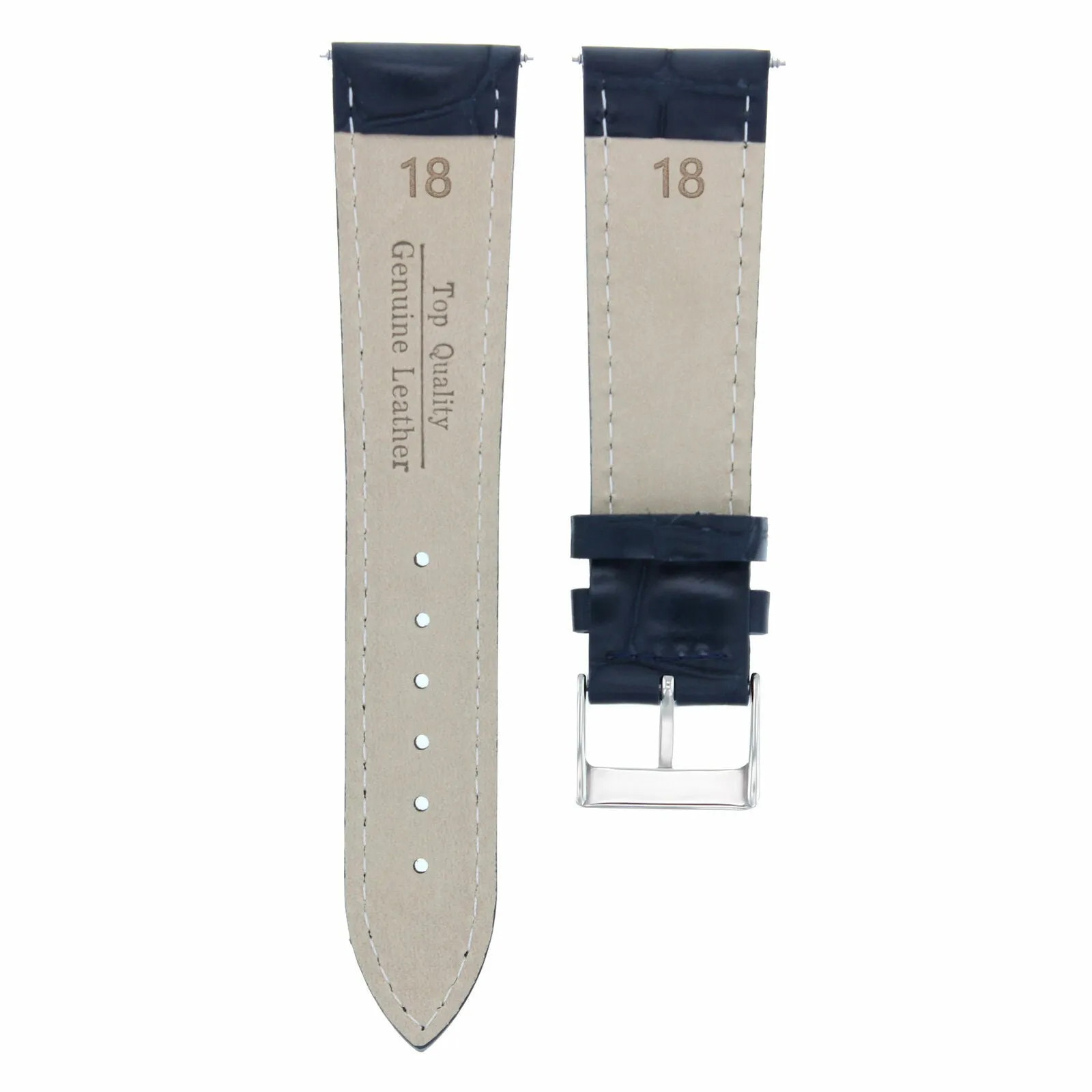 18MM LEATHER WATCH STRAP BAND FOR BREITLING BRACELET PILOT NAVITIMER DARK BLUE
