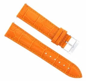 18MM LEATHER WATCH STRAP BAND FOR ULYSSE NARDIN WATCH ORANGE