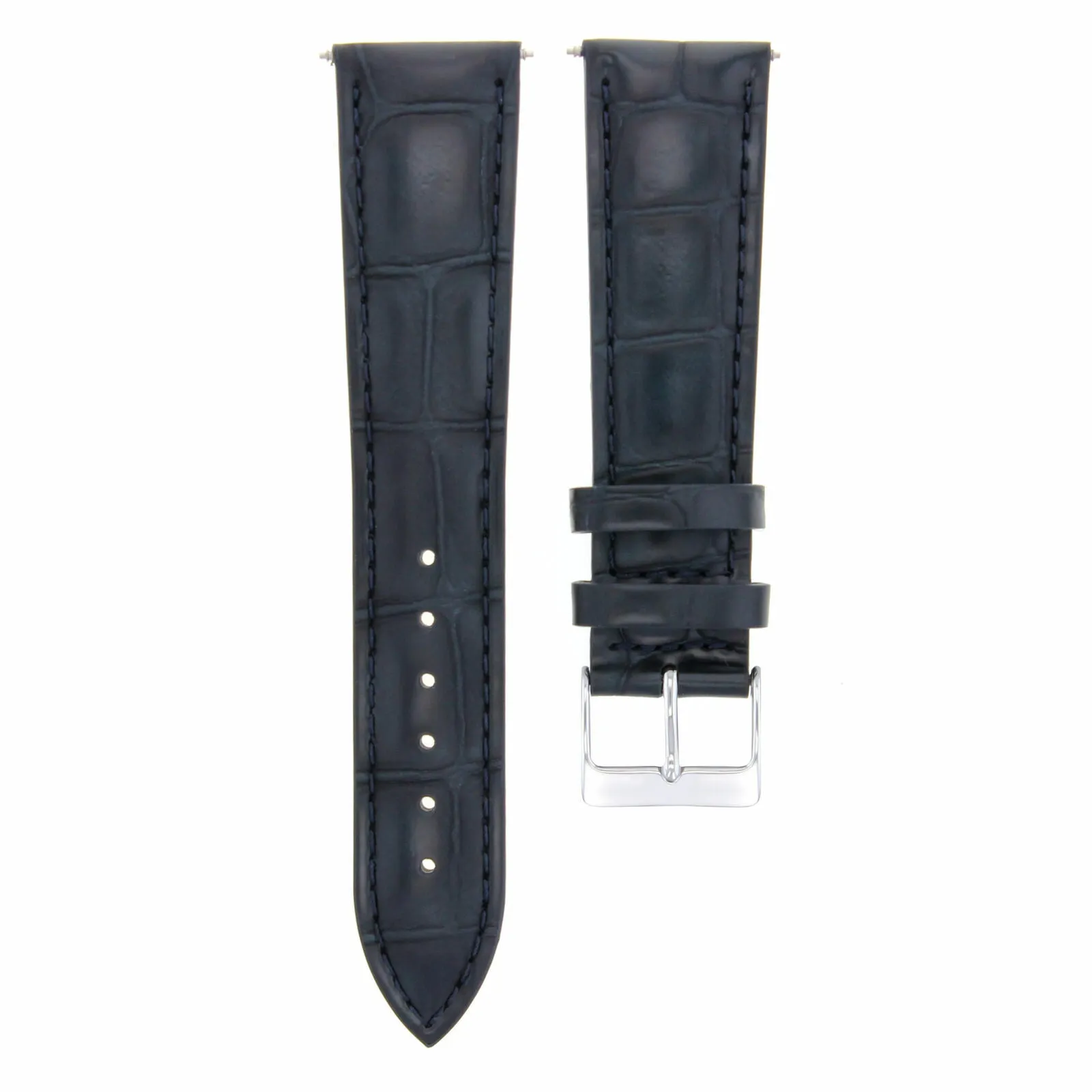 18MM NEW LEATHER WATCH STRAP BAND FOR JAEGER LECOULTRE WATCH DARK BLUE