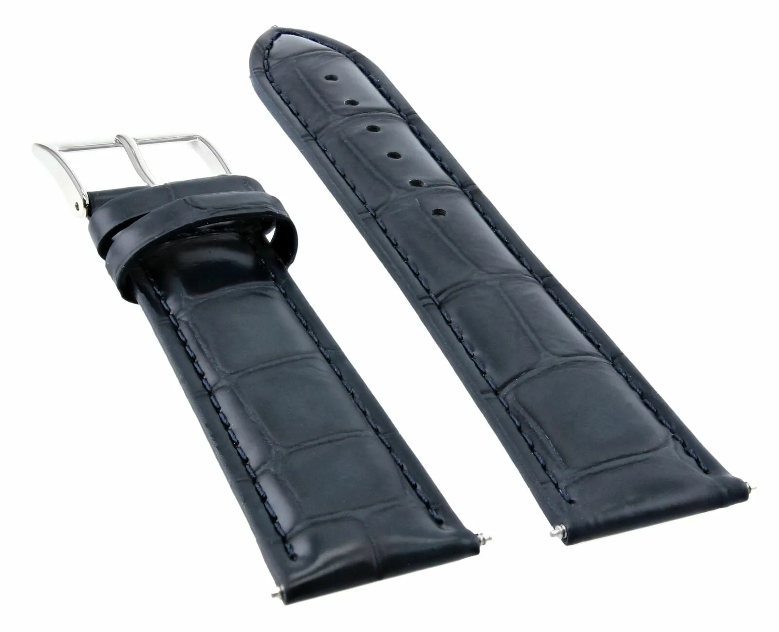 18MM NEW LEATHER WATCH STRAP BAND FOR JAEGER LECOULTRE WATCH DARK BLUE