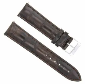19MM ITALIA GENUINE LEATHER WATCH BAND STRAP FOR PATEK PHILLIPE WATCH DARK BROWN