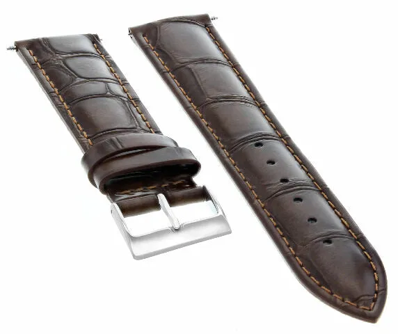 19MM ITALIA GENUINE LEATHER WATCH BAND STRAP FOR PATEK PHILLIPE WATCH DARK BROWN