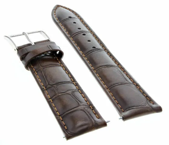 19MM ITALIA GENUINE LEATHER WATCH BAND STRAP FOR PATEK PHILLIPE WATCH DARK BROWN