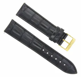 19MM ITALIAN NEW LEATHER WATCH BAND STRAP FOR TISSOT PRC AUTO CHRONO BLACK GOLD