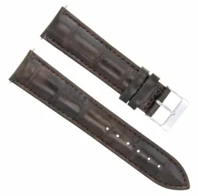 19MM LEATHER WATCH BAND STRAP FOR 42MM TISSOT PRS200 WATCH CHRONO DARK BROWN