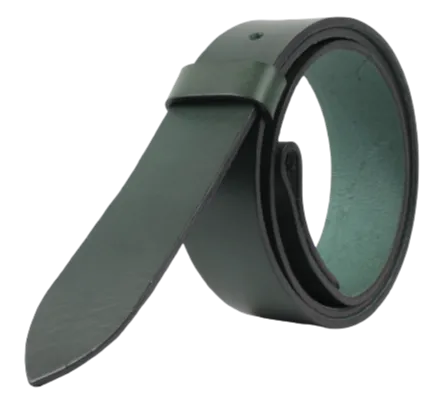 2 Inch Wide (50mm) Green Leather Belt Strap Made to Measure Chicago Screws