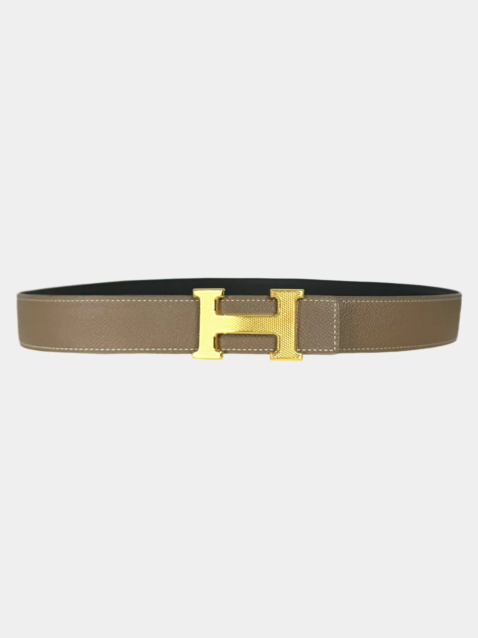2014 Guillochee Reversible Leather Belt