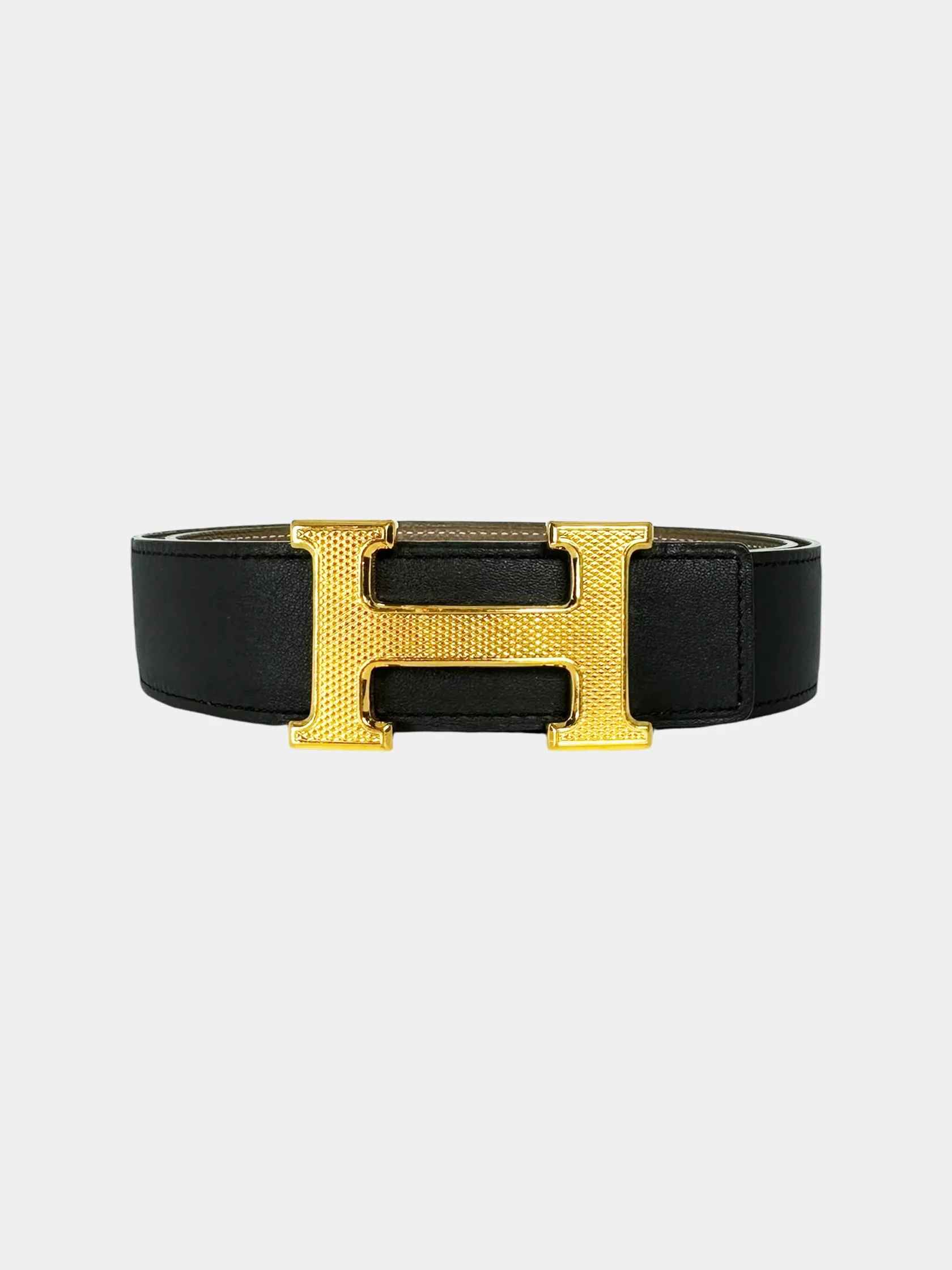 2014 Guillochee Reversible Leather Belt