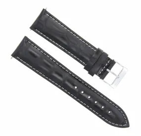 20/16MM LEATHER WATCH BAND STRAP FOR 36MM ROLEX 16013 16233 BLACK WHITE STITCH