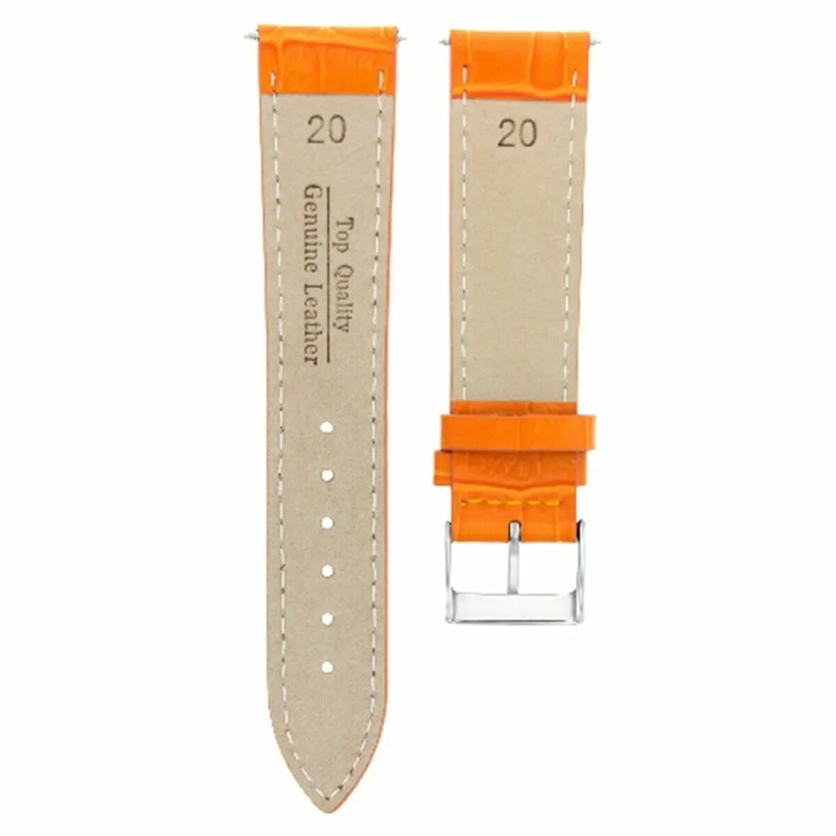 20MM ITALIAN LEATHER WATCH BAND STRAP FOR GIRARD PERREGUAX WATCH ORANGE