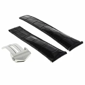 20MM LEATHER BAND STRAP CLASP FOR TAG HEUER CARRERA AQUARACER WH1111 F1 BLACK