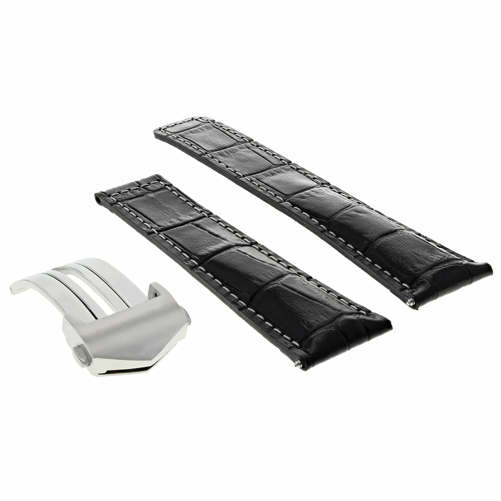20MM LEATHER BAND STRAP FOR TAG HEUER CARRERA CHRONO BLACK WS FIT FC5037-39-40