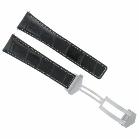 20MM LEATHER BAND STRAP FOR TAG HEUER CARRERA CHRONO BLACK WS FIT FC5037-39-40