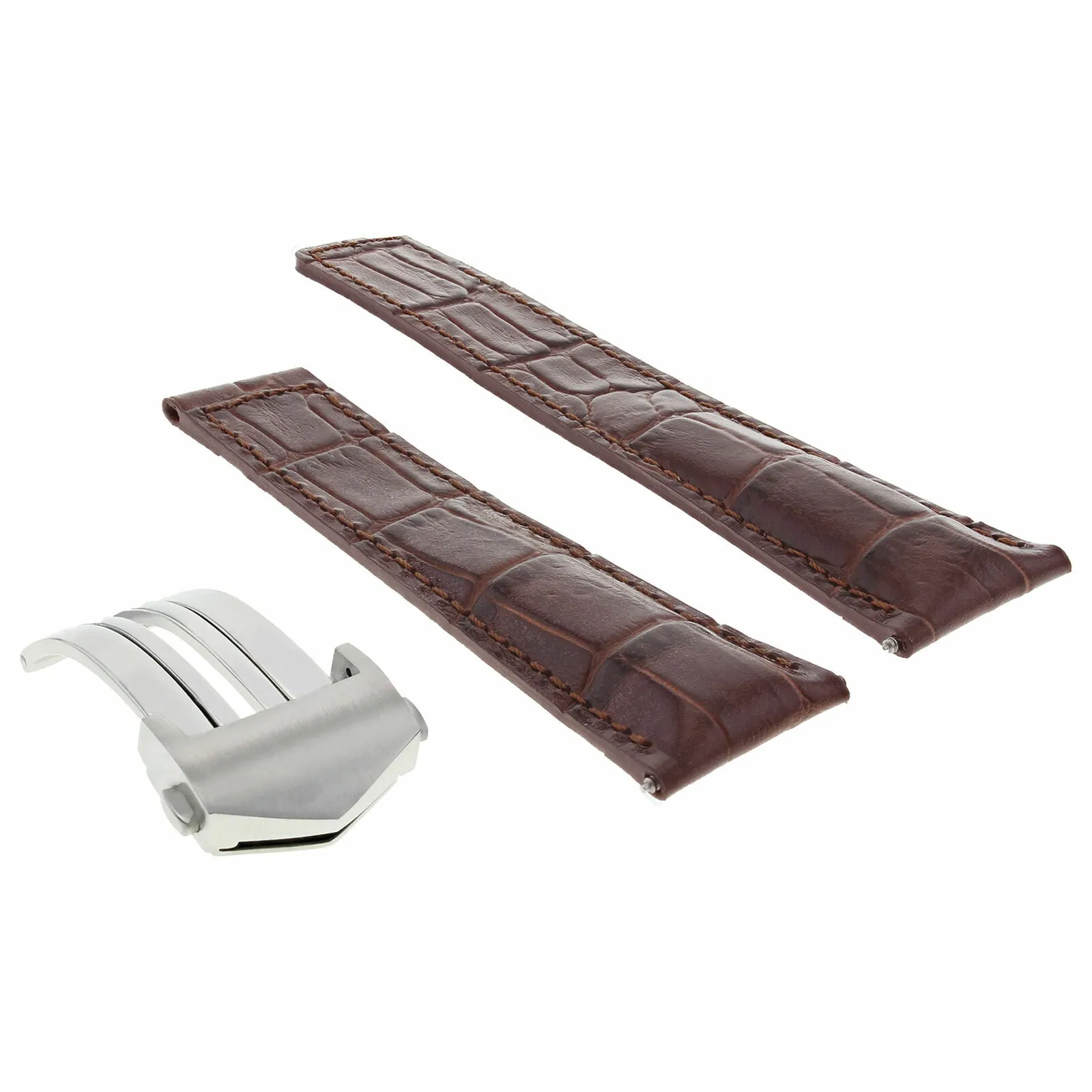 20MM LEATHER STRAP BAND FOR TAG HEUER CARRERA CHRONO D.BROWN   CLASP FC-5037-39