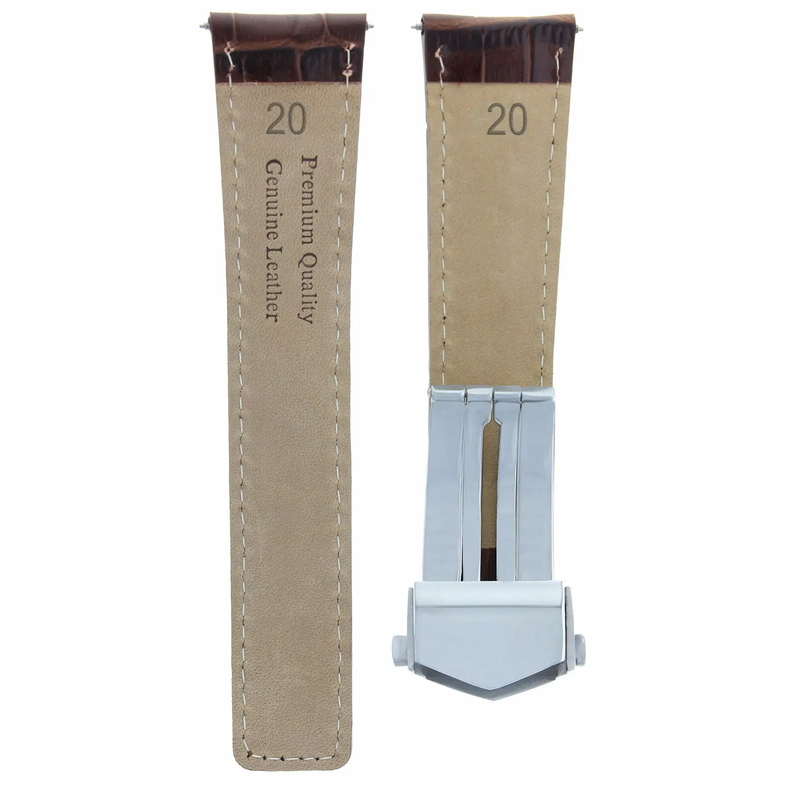 20MM LEATHER STRAP BAND FOR TAG HEUER CARRERA CHRONO D.BROWN   CLASP FC-5037-39
