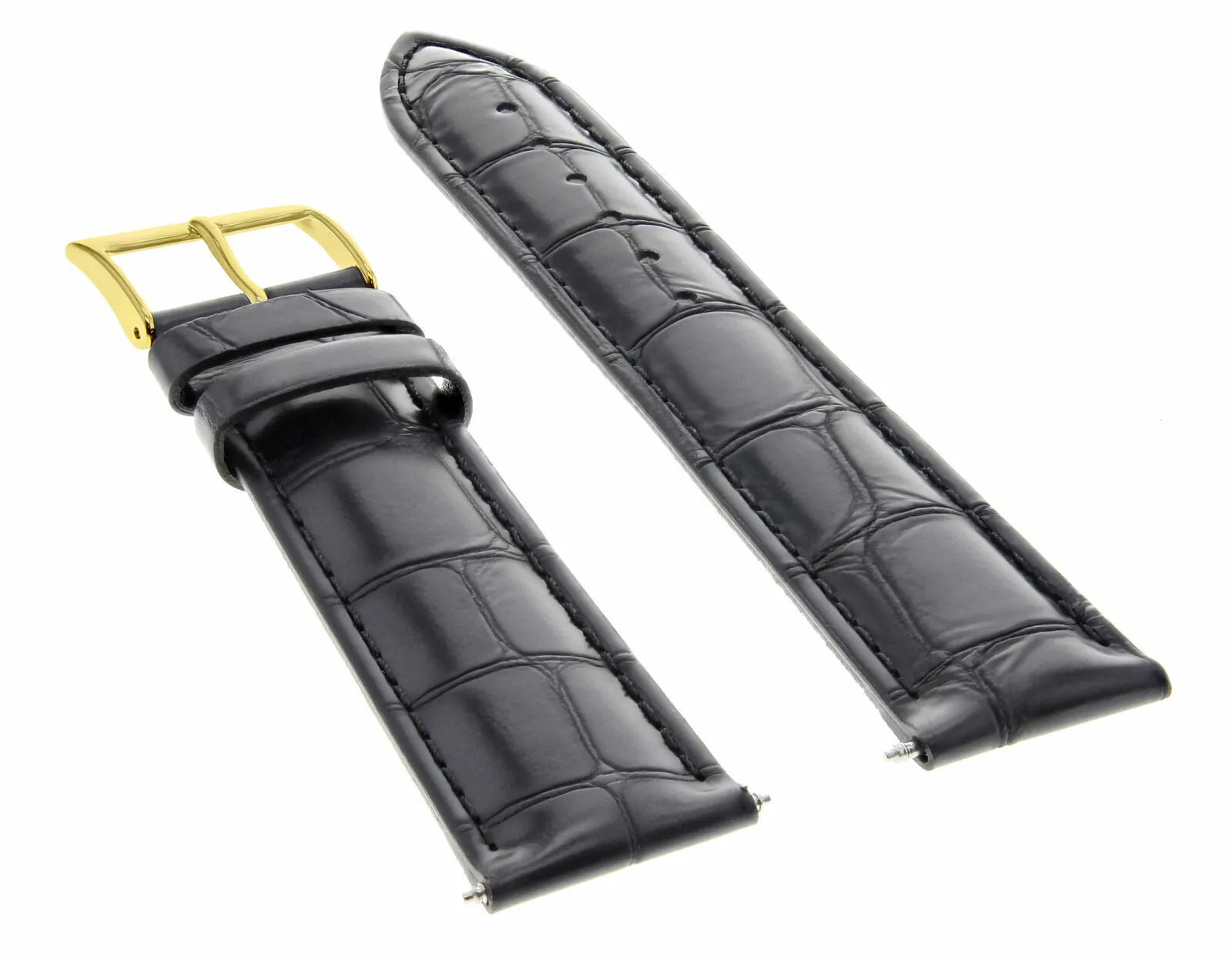 20MM LEATHER WATCH BAND STRAP FOR 40MM PANERAI PAM MARINA GMT WATCH BLACK GOLD