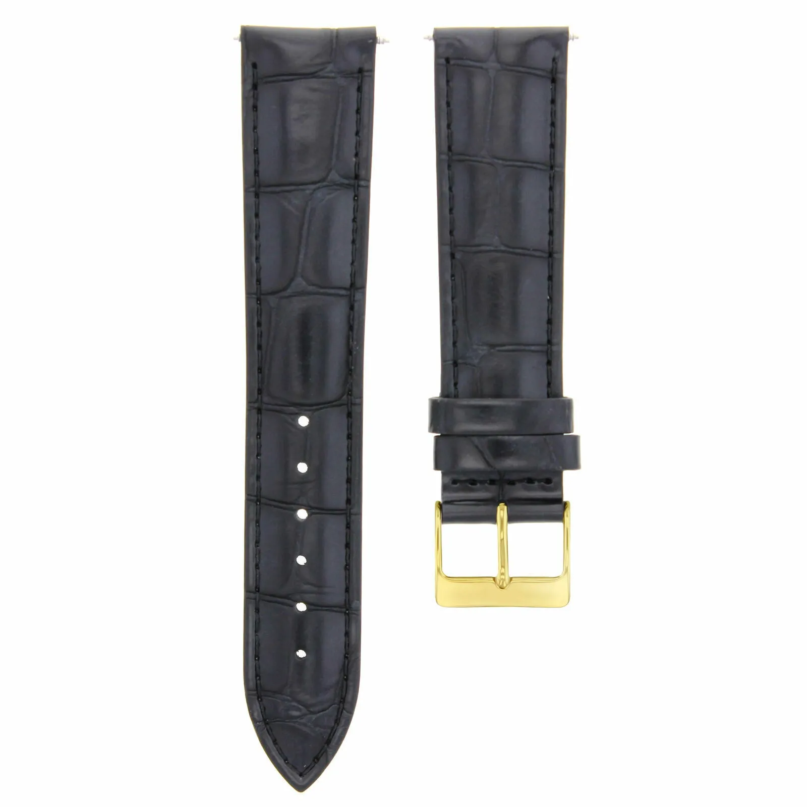 20MM LEATHER WATCH BAND STRAP FOR 40MM PANERAI PAM MARINA GMT WATCH BLACK GOLD