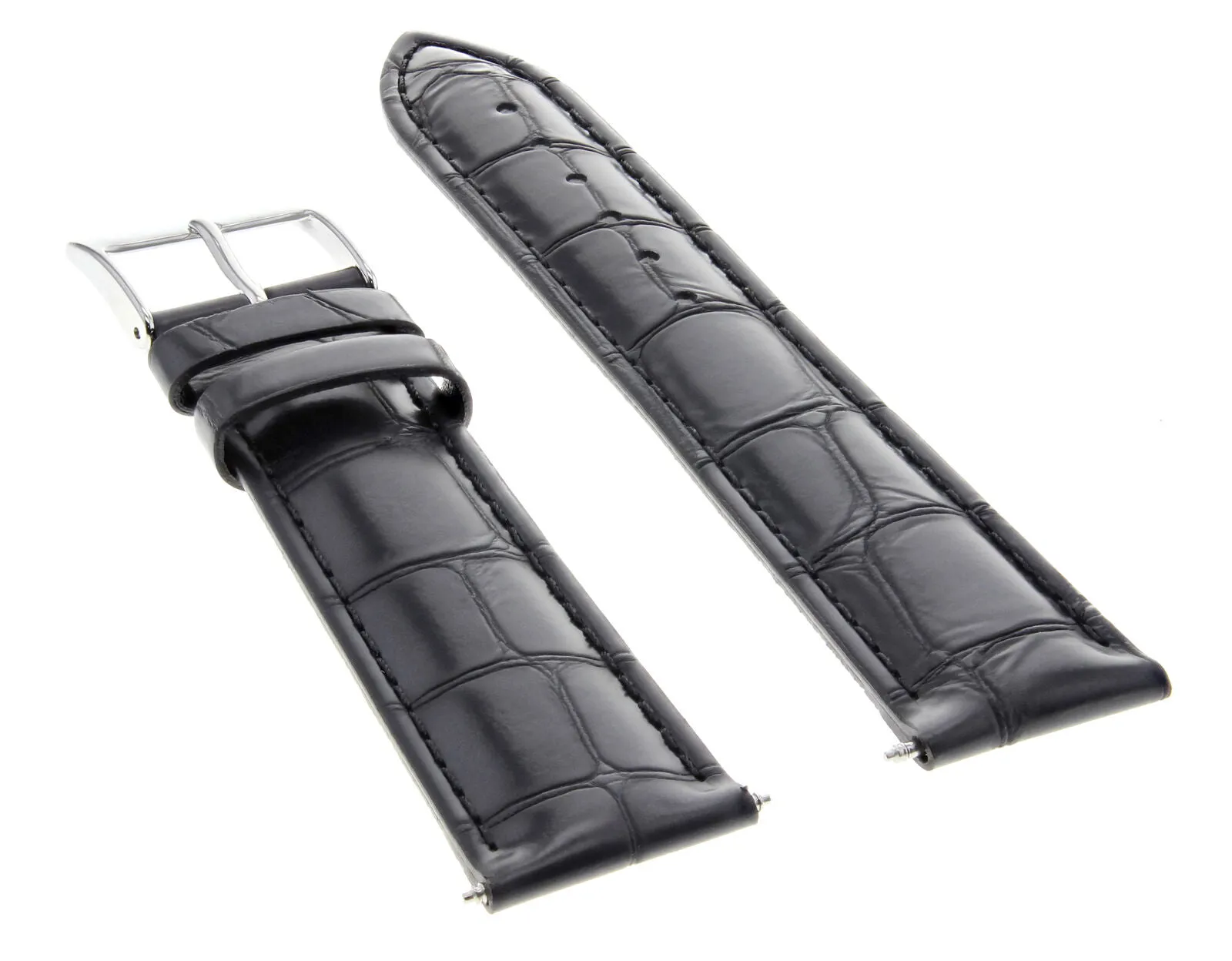 20MM LEATHER WATCH STRAP BAND FOR MENS PATEK PHILLIPE WATCH BRACELET BLACK