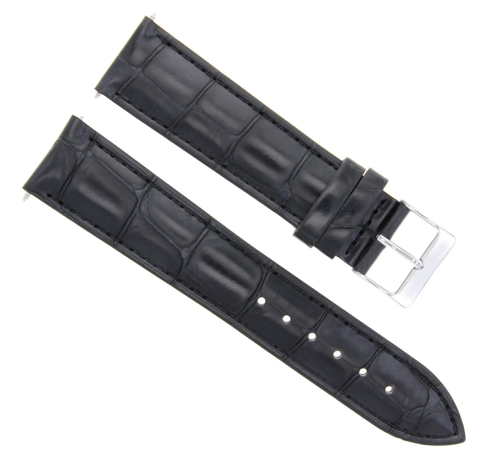 20MM LEATHER WATCH STRAP BAND FOR MENS PATEK PHILLIPE WATCH BRACELET BLACK