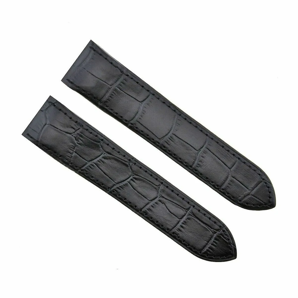 20MM REPLACEMENT LEATHER STRAP BAND FOR 32MM CARTIER SANTOS 100 2878 MEDIUM BLAK
