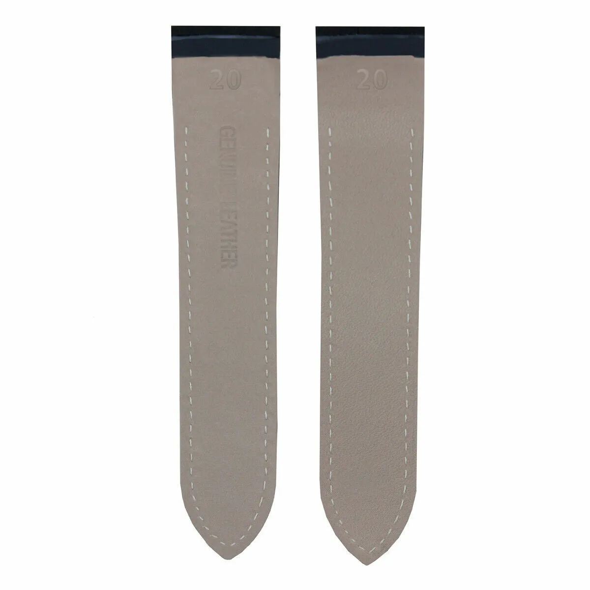 20MM REPLACEMENT LEATHER STRAP BAND FOR 32MM CARTIER SANTOS 100 2878 MEDIUM BLAK