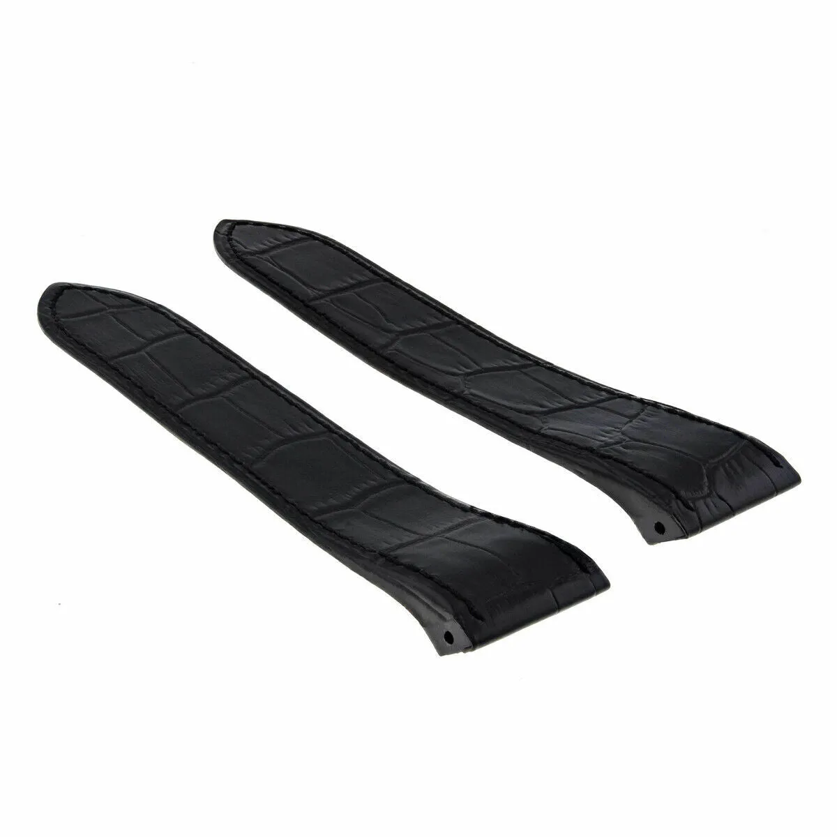 20MM REPLACEMENT LEATHER STRAP BAND FOR 32MM CARTIER SANTOS 100 2878 MEDIUM BLAK