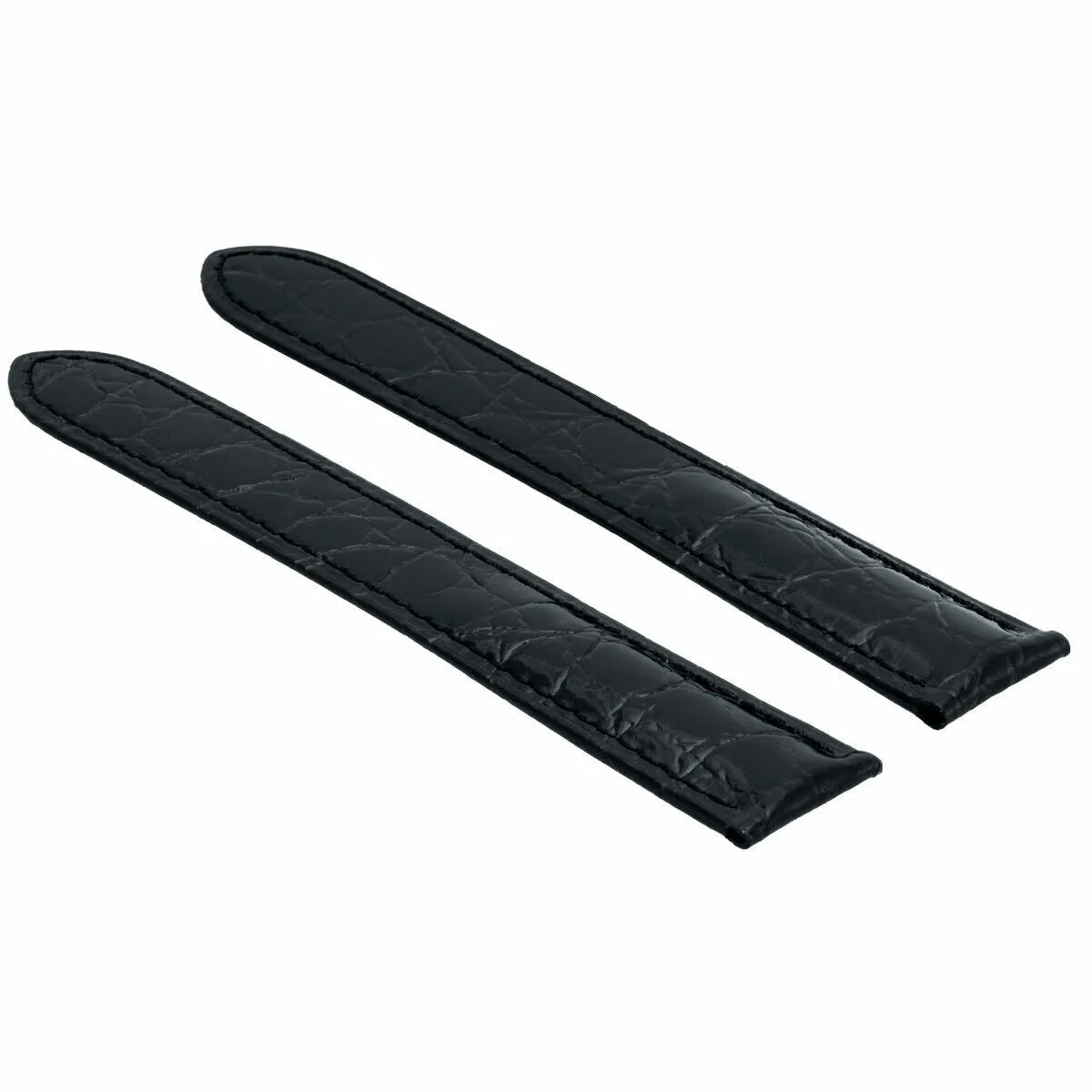 21MM GENUINE LEATHER BAND STRAP CLASP FIT 35MM CARTIER DUMONT 21/18MM BLACK