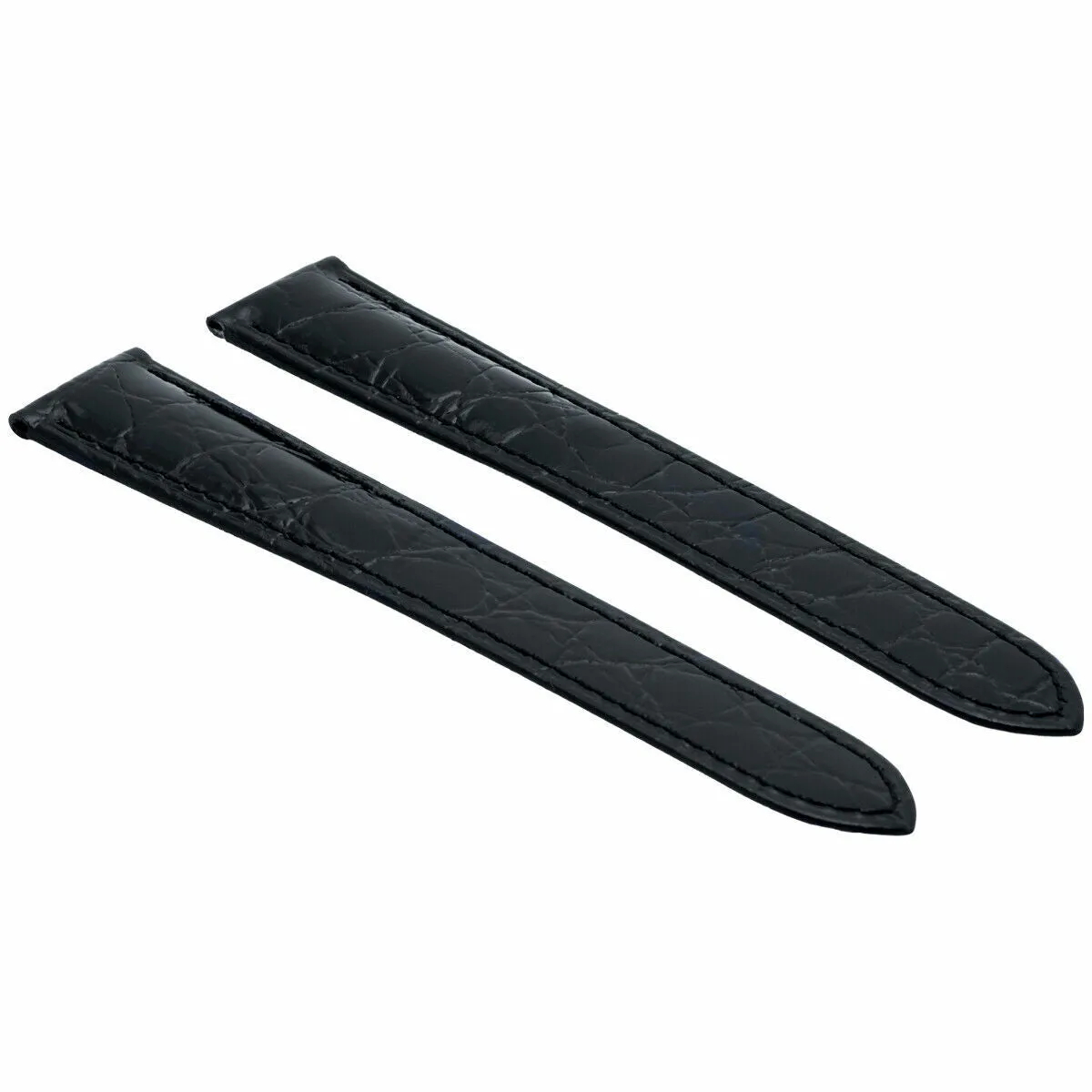 21MM GENUINE LEATHER BAND STRAP CLASP FIT 35MM CARTIER DUMONT 21/18MM BLACK