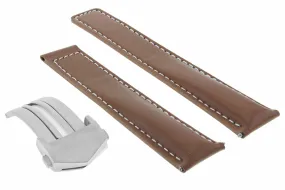 22MM LEATHER STRAP BAND FOR TAG HEUER CARRERA MONACO CAW211P WATCH  CLASP TAN WS