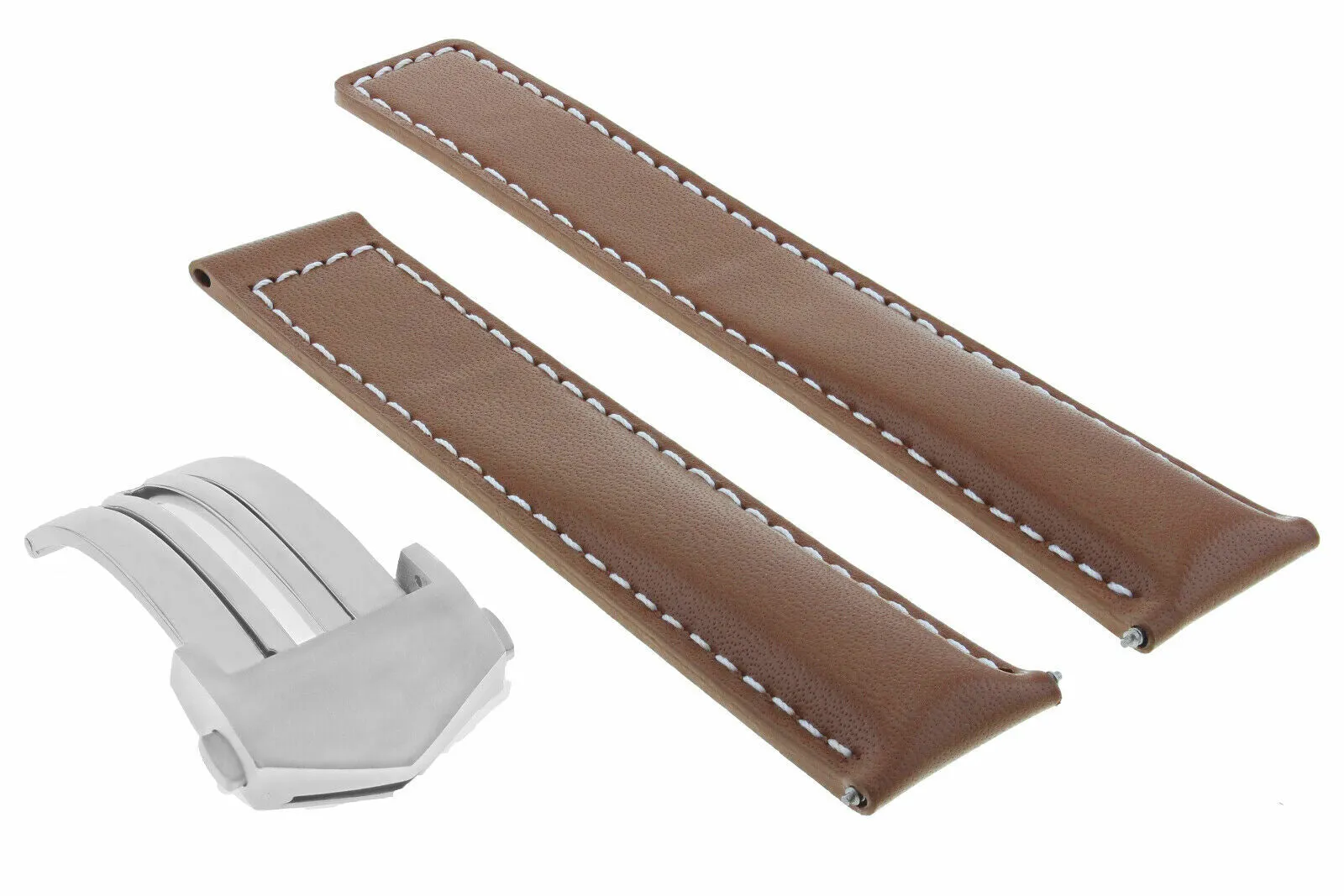22MM LEATHER STRAP BAND FOR TAG HEUER CARRERA MONACO CAW211P WATCH  CLASP TAN WS