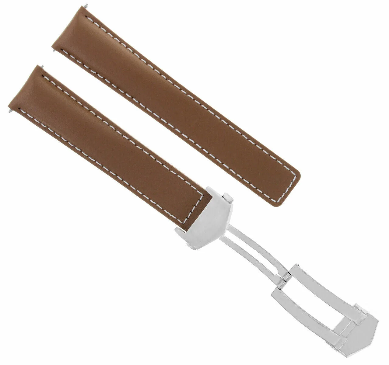 22MM LEATHER STRAP BAND FOR TAG HEUER CARRERA MONACO CAW211P WATCH  CLASP TAN WS