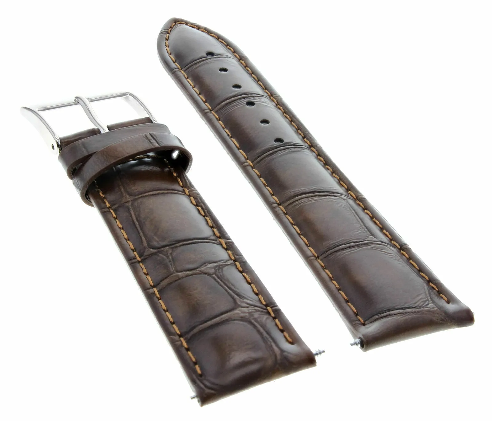 22MM LEATHER WATCH BAND STRAP FOR MONTBLANC TIMEWALKER WATCH DARK BROWN