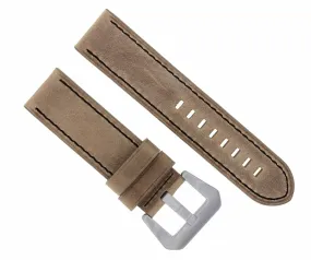 22MM PREMIUM PAM LEATHER STRAP BAND FOR 40MM PANERAI GMT WATCH SAND BLACK STITCH