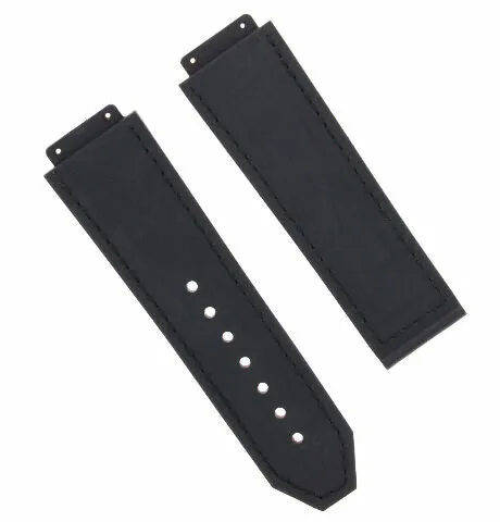 24MM ALLIGATOR LEATHER RUBBER BAND STRAP FOR HUBLOT H BIG BANG 2 SCREW S/DRIVER
