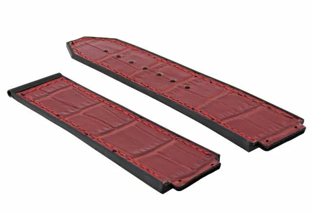 24MM ALLIGATOR LEATHER RUBBER BAND STRAP FOR HUBLOT H BIG BANG 2 SCREW S/DRIVER