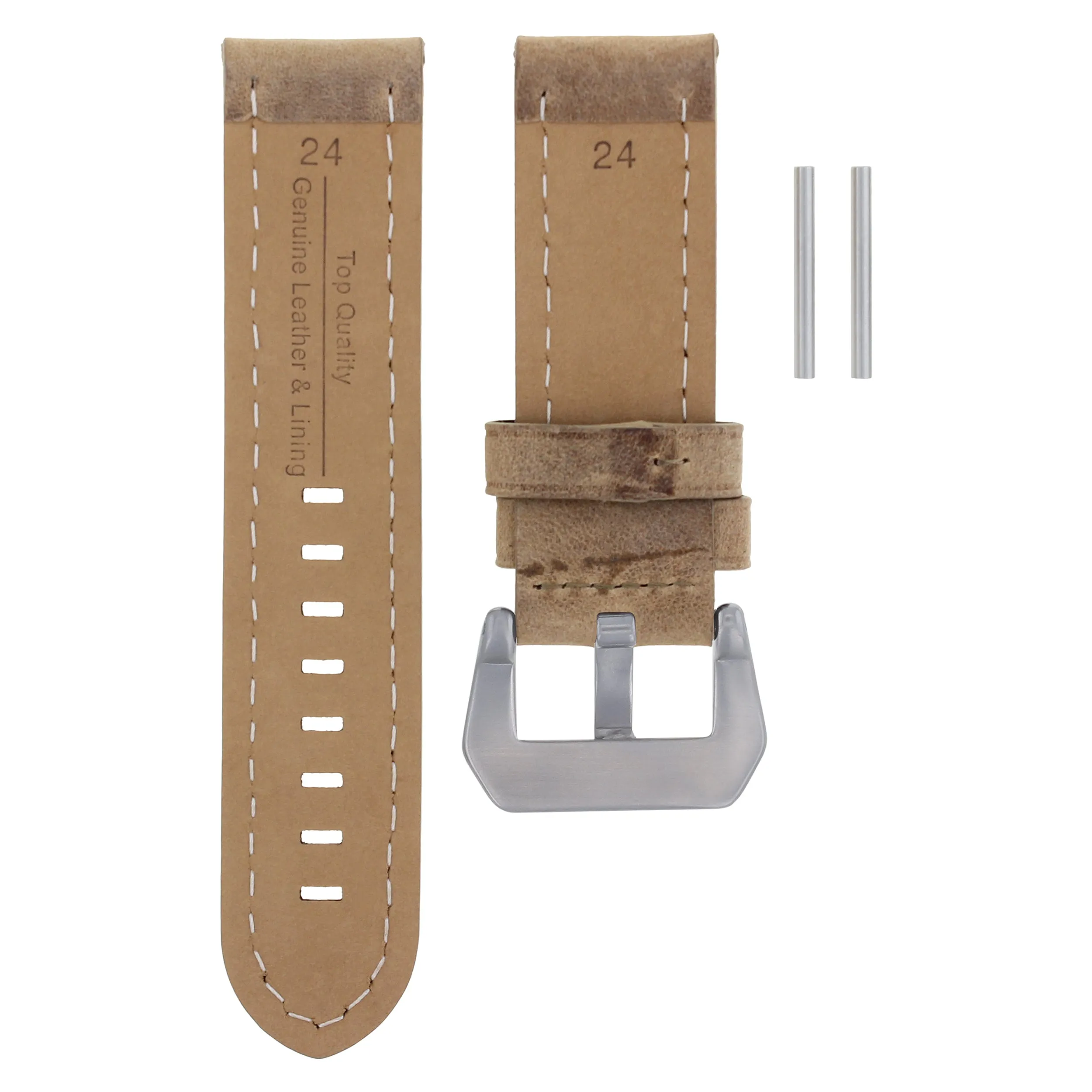 24MM COW LEATHER STRAP WATCH BAND FOR PANERAI LUMINOR MARINA RADIOMIR SAND SDS