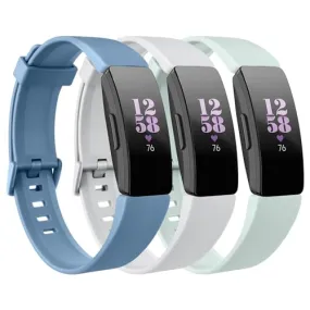 3 Pack Replacement Bands Compatible for Fitbit Inspire 2 / Fitbit Inspire HR/Fitbit Inspire/Fitbit Ace 2, Adjustable Accessory Soft Silicone Sport Wristband for Women Men