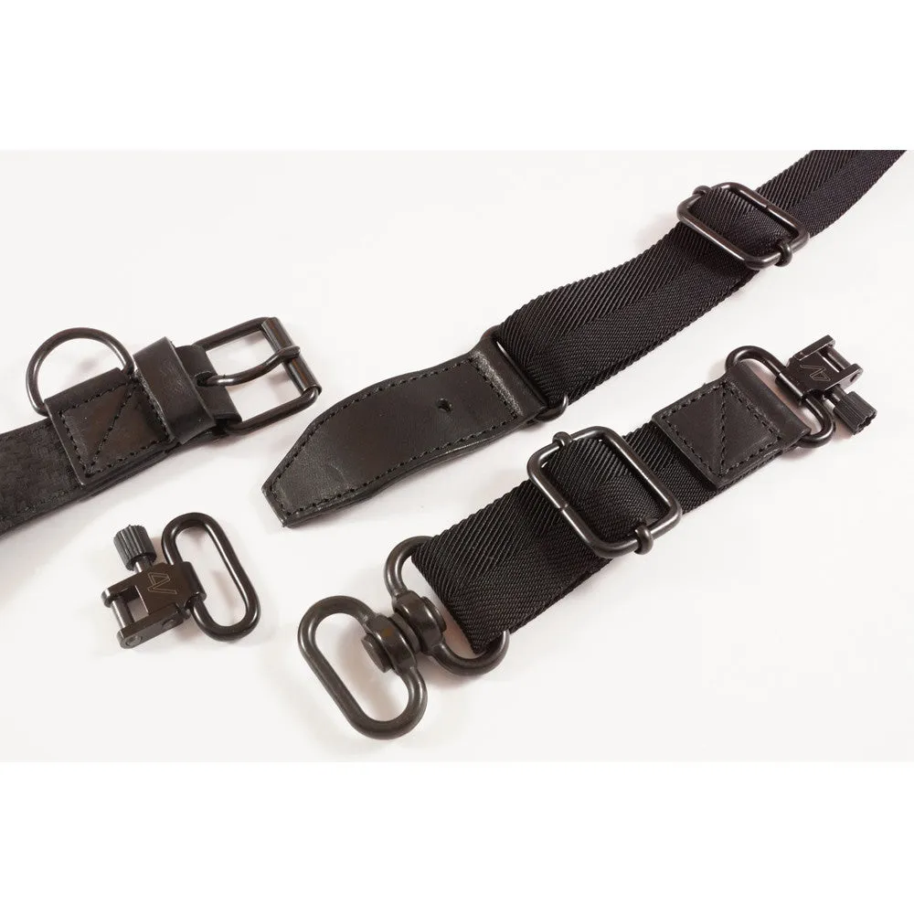 4V Design Versis SL  | Professional Sling Rapid Strap in Black Carbon Leather for DSLR & Mirrorless Cameras