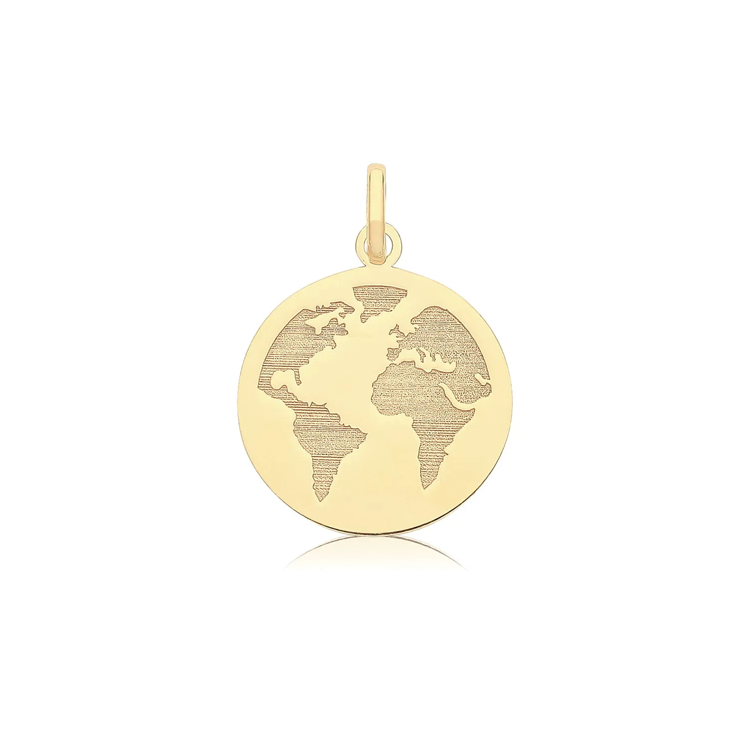 9CT GOLD ENGRAVED WORLD PENDANT