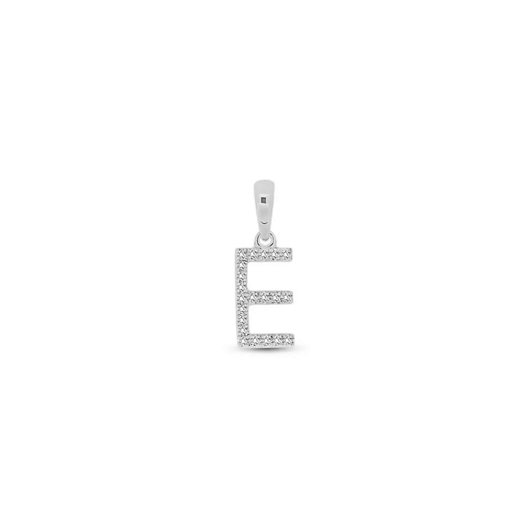 9K Gold Diamond 'E' Initial Pendant - DSSP-E