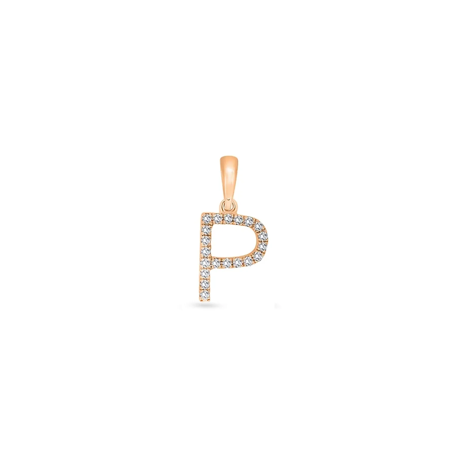 9K Gold Diamond 'P' Initial Pendant - DSSP-P