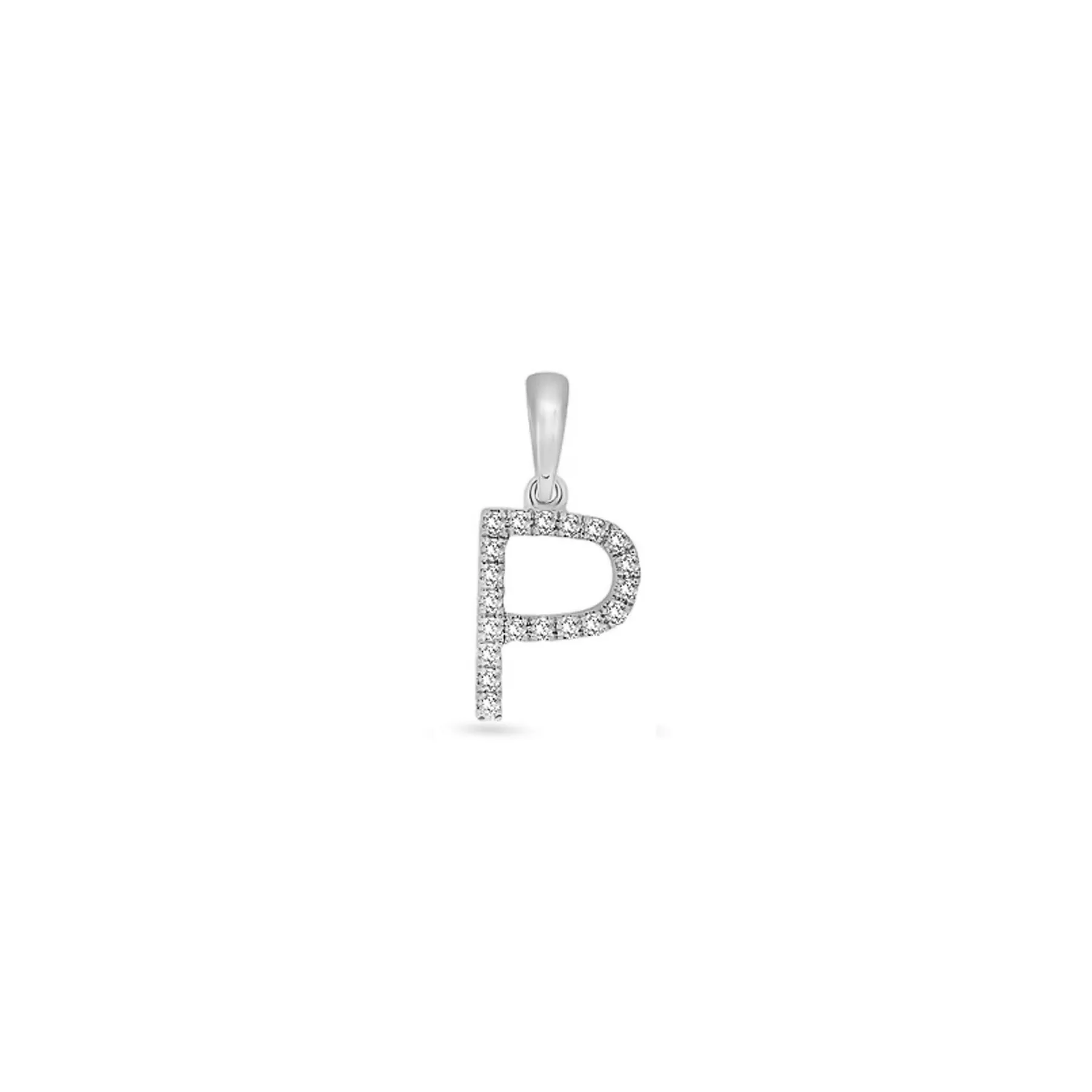 9K Gold Diamond 'P' Initial Pendant - DSSP-P