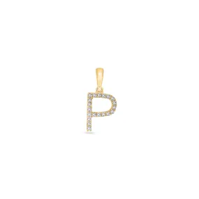 9K Gold Diamond 'P' Initial Pendant - DSSP-P