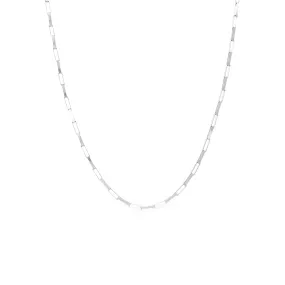 9K White Gold  Long Box Paper Clip Necklace - 20728335