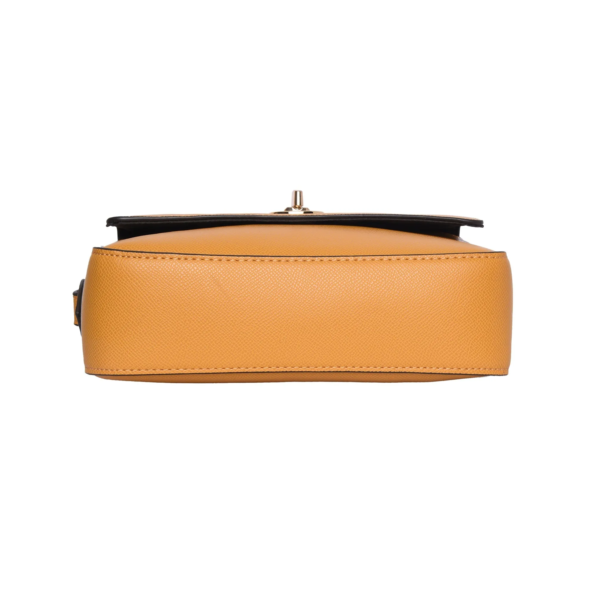 Accessorize London Women's Faux Leather Yellow Tyler Twistlock Sling Bag