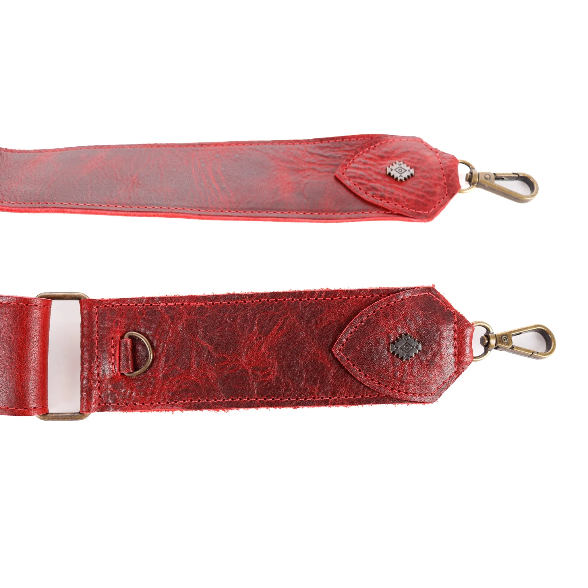 ADJUSTABLE WIDE STRAP - FULL LEATHER - SAFFRON